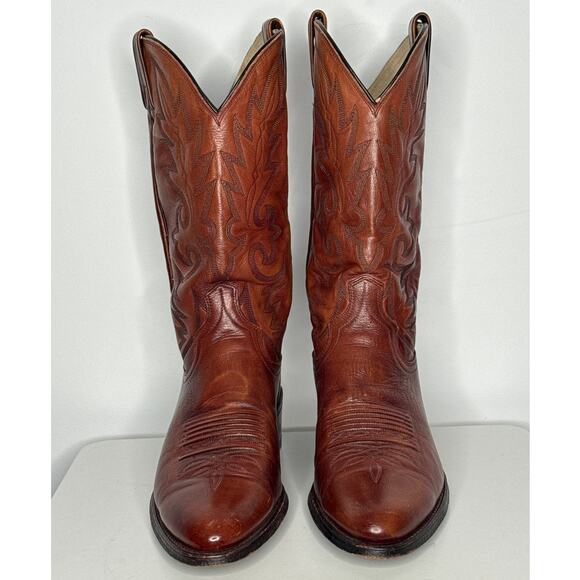 1990s Dan Post Brown Leather Western Cowboy Boots 10.5D main image 8